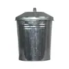 Cubo de Basura de Hierro Galvanizado con Tapa 7L Color Natural Contenedor de Almacenamiento de Basura Doméstico Pequeño de Doble Asa Cubo de Basura de Chapa Galvanizada