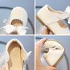 Zapatos de princesa de estilo coreano para niña, de una sola capa, con lazo, bonitos y multiusos, de cuero, para baile, primavera y otoño, 2024