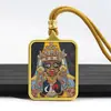 Pingente Thangka Pintado à Mão com Incrustação de Ouro Estilo Xizang com Caixa Gahu, Colar Thangka de Liga Metálica Zaki Lhamo Vida Passada e Presente