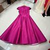 Vestido Nanyou Estilo Hepburn Europeo y Americano Francés Cuello Cintura Adelgazante Adelgazante Dobladillo Grande