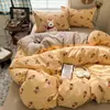 Grado A para Mamá y Bebé 100% Algodón Ultra Suave Antibacteriano Juego de Ropa de Cama Sábana Funda Nórdica Funda Doble Capa Gasa Dormitorio Tres Juego de 4 Piezas