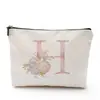 Bolsa de Cosméticos para Mujer Serie Alfabeto Inglés Impreso Densamente, Bolsa de Almacenamiento de Mano para Cosméticos y Joyería, Impermeable