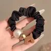 Elástico de Cabelo de Flor de Tricô Infantil para Meninas com Cabeça de Bola, Scrunchie Intestino Grosso, Elástico de Cabelo para Rabo de Cavalo Estilo Floresta, Acessórios de Cabelo Doces para Meninas