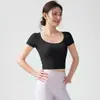 Nuevas Camisetas Deportivas de Manga Corta para Mujer, Ajustadas, Adelgazantes, de Secado Rápido para Ropa de Entrenamiento de Running, Ropa de Yoga y Fitness de Cuello Redondo, Camisetas Finas