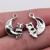 14X20Mm 1.3g Multicor Retrô Artesanal Material para Joias Sol, Lua, Estrelas, Coruja na Lua Pingente