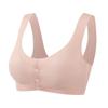 Ice Silk Mother Seamless Underwear Front Buckle Rim Free Thai Latex Bra Vest Sutiã para Verão de Meia-idade e Idosas