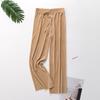Pantalones plisados de pierna ancha Jingxiu Pantalones de mujer Cintura alta Drapeados Primavera y verano Nuevos Pantalones casuales holgados Pantalones de gasa Pantalones capri de seda helada