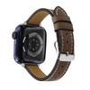 Adequado para Apple Watch iWatch 110ª Geração Ultra Retrô Formato Cintura Fina Couro Legítimo de Camada Superior Fina Pulseira de Relógio com Costura