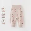 Pantalones para bebé con protección para la barriga, pantalones con entrepierna abierta para niños y niñas, pantalones de otoño de algodón puro Clase A, pantalones largos de cintura alta, estilo primavera y otoño para niños