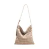 Bolsa de balde de alta qualidade transfronteiriça para mulheres, novo estilo 2026, bolsa de mão de nicho com padrão de bambu, bolsa de ombro elegante e versátil