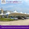 Estrutura de membrana do carro dossel do guarda-sol do shopping center ao ar livre carro elétrico carregamento pilha tensão filme estrutura de aço paisagem dossel fabricante