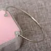 Ebay popular joyería estilo coreano pulsera de Amor en forma de corazón con diamantes completos pulsera abierta chapada en oro doble corazón de durazno E027