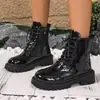 Botas Martin para mujer talla grande, nuevas de otoño e invierno, superventas de comercio exterior, botines blancos retro, botas de motociclista de suela gruesa estilo británico para mujer