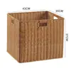 Cesta de almacenamiento de mimbre sintético ropa sucia juguetes bocadillos artículos varios cesta de almacenamiento tejida en bambú hogar sala de estar mueble de TV escritorio completo