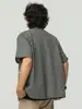 Camisa de Algodón de Manga Corta Wildman Base Estilo Retro Americano Estampado de Graffiti Salpicado Letra Cuadros Verano Nuevo 26