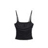 Pure Desire Sexy Small Split Camisole Feminino Plissado Stretch Slim-Fit Bottoming Curto Cropped Top