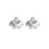 Clip para oreja nuevo estilo chino plata cepillada pétalos aretes de perlas para mujer de nicho de alta gama aretes de plato de incienso repelente de mosquitos sin perforaciones