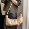 2026 Nuevo Versátil Nuevo de Gama Alta Negro Bolso de un Solo Hombro Retro Plegado Bolso Dumpling Temperamento de Moda Bolso Cruzado