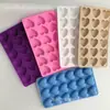 Molde de silicona para cubitos de hielo de 18 cavidades en forma de corazón, para uso doméstico, adecuado para hacer cubitos de hielo y pudín