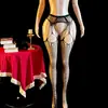Meias arrastão divertidas com padrão borboleta, cinta-liga integrada, meias arrastão femininas, meia-calça sexy, collant sedutor, meias para atacado WK91
