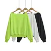 26122-26 Otoño Estilo Americano Polar de un Hombro Hombros Descubiertos Manga Larga Suéter Holgado Ropa Deportiva Sudadera