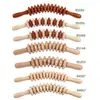Bastão Massageador de Madeira Maciça com Rolo, Massageador da Coluna Cervical e Costas, Relaxamento Muscular, Bastão de Dente de Lobo Doméstico de Madeira, Artesanato Atacado