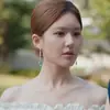 Déjame Deslumbrar Pendientes de Borla de Zafiro Estilo Mismo de Zhao Lusi para Mujer, Lujo Accesible Pendientes de Moda de Diseño de Alta Gama y Pendientes