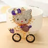 Llavero de Metal de Gatito Lindo, Llavero Creativo de Coche Incrustado con Diamantes, Colgante para Bolso, Regalo de Vacaciones al por Mayor