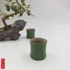 Cerámica Creativo juego de té kung fu de bambú Taza de té taza de té de bambú verde imitación taza personal juego de tazas de bambú para el hogar y el paisaje