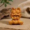 Acessório de pequeno vaso de gato esculpido em sândalo, pingente de bolsa da sorte, pingente para artesanato DIY, decoração criativa para chaveiro estilo vintage
