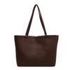 Bolsa cross-border feminina, grande capacidade, explosiva, cor sólida, bolsa de ombro, elegante, simples, de couro macio, para mulheres
