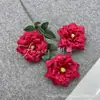 Flores Artificiales de Rosa, Narciso y Peonía para Decoración de Habitación de Boda, Serie Rojo Rosa, Flores Falsas para Salón de Bodas, Arreglos Florales