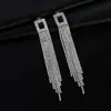 Brinco de pino com franja de strass de várias fileiras Moda Europeia e Americana Brincos para vestido de noite Suprimento transfronteiriço Brincos Femininos E652