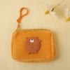 Lindo monedero de felpa de dibujos animados, bolsa cuadrada, niños, cremallera, monedero, llavero, mini bolsa portátil para auriculares, venta al por mayor