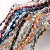 Cuentas de Vidrio de Cristal de 4/6/8 mm Agujero Mediano Cuentas de Eje Color Galvanizado Joyería DIY Cuentas Sueltas Pulsera Accesorios para el Cabello Venta al por Mayor