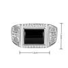 Jin Jiahua Anel Masculino Simples e Incomum de Diamante Negro Nobre e Elegante Ônix Negro Obsidiana Anel Masculino
