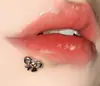 Unha de lábio em arco de aço inoxidável decoração de lábio com diamante unha de osso da orelha interna espiral unha de orelha furo no corpo humano de comércio exterior Yiwu
