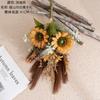 Casa decoração flor Fushan girassol artesanal artificial flor design buquê de casamento decoração de parede CF01318