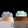 Luz de noche de cristal natural transfronteriza, racimo de dientes de amatista, creativa, interfaz USB, adornos de luz de noche de ambiente para mesita de noche