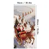 Cortina Decorativa de Porta de Natal Cortina Pendurada Tema de Natal Decoração de Feriado para Casa Loja Cortina de Porta Estampada com Padrão Vermelho e Verde Transfronteiriça