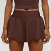 Pantalones cortos deportivos de running transpirables de secado rápido con tacto fresco, transfronterizos europeos y americanos, verano finos de dos piezas anti-exposición, pantalones de yoga elásticos para fitness