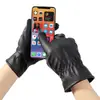Guantes de pantalla táctil invierno hombres exterior cálidos impermeables cuero PU guantes conducción motocicleta puesto venta al por mayor guantes de regalo