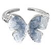 Collar de Mariposa Azul Hielo Triturado para Mujer Verano Combinación Perfecta Cadena de Clavícula Deslizante de Gama Alta Collar de Perlas de Lujo Ligero Estilo Dulce Fresco