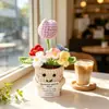 Muñecas de plantas tejidas a mano transfronterizas, decoraciones de plantas tejidas, flores artificiales de ganchillo para fiestas
