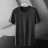 Camiseta de Seda de Hielo Estilo Japonés para Hombre Manga Corta Color Sólido Verano Fina Secado Rápido Elástica Algodón Modal Hielo Top Manga Corta Moderna