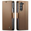 Funda de cuero con tapa y cepillo antirrobo para Samsung Z Fold6 Galaxy S24 A25, funda protectora RFID