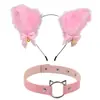 Faixa de Cabelo Halloween Faixa de Cabeça para Performance em Festival Conjunto de Faixa de Cabelo com Orelhas de Gato e Gargantilha Menina Bonita Grampo de Cabelo Simples