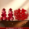 Adornos para decoración de habitaciones de boda, arreglo para sala de estar y dormitorio de compromiso, exhibición de mesa tridimensional de dragón y fénix con personaje "feliz", artículos para bodas