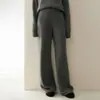 Calça Feminina Larga Versátil, Grossa, para Outono e Inverno, com Cordão, Cintura Alta, Emagrecedora, Moda em Tricô, Nova Estilo Cashmere
