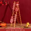 Escalera de bambú estilo chino para inauguración de la casa, decoración paso a paso, regalo para el hogar, suministros creativos de decoración festiva en movimiento